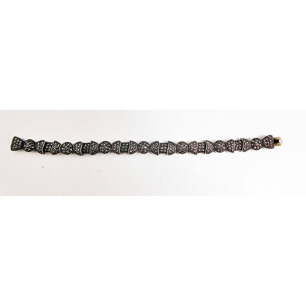 Gorgeous Sterling Silver Marcasite Bracelet by Judith Jack 6.75 inches